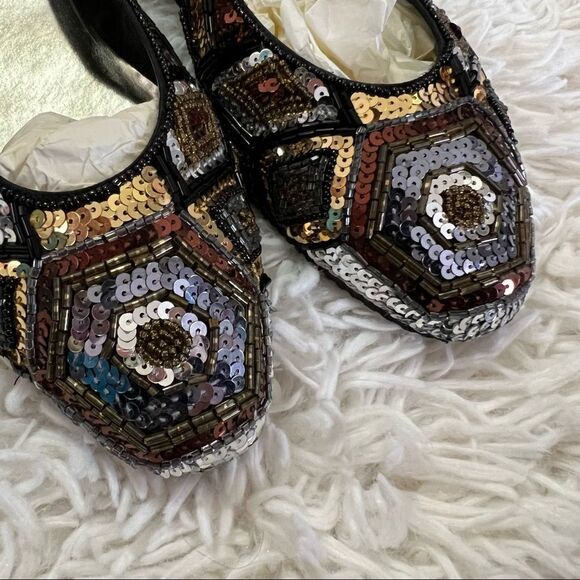 Vintage 90s sequined flats shoes by Shell Kepler - Picture 8 of 12